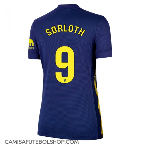 Camisa de time de futebol Atletico Madrid Alexander Sorloth #9 Replicas 2º Equipamento Feminina 2025-26 Manga Curta